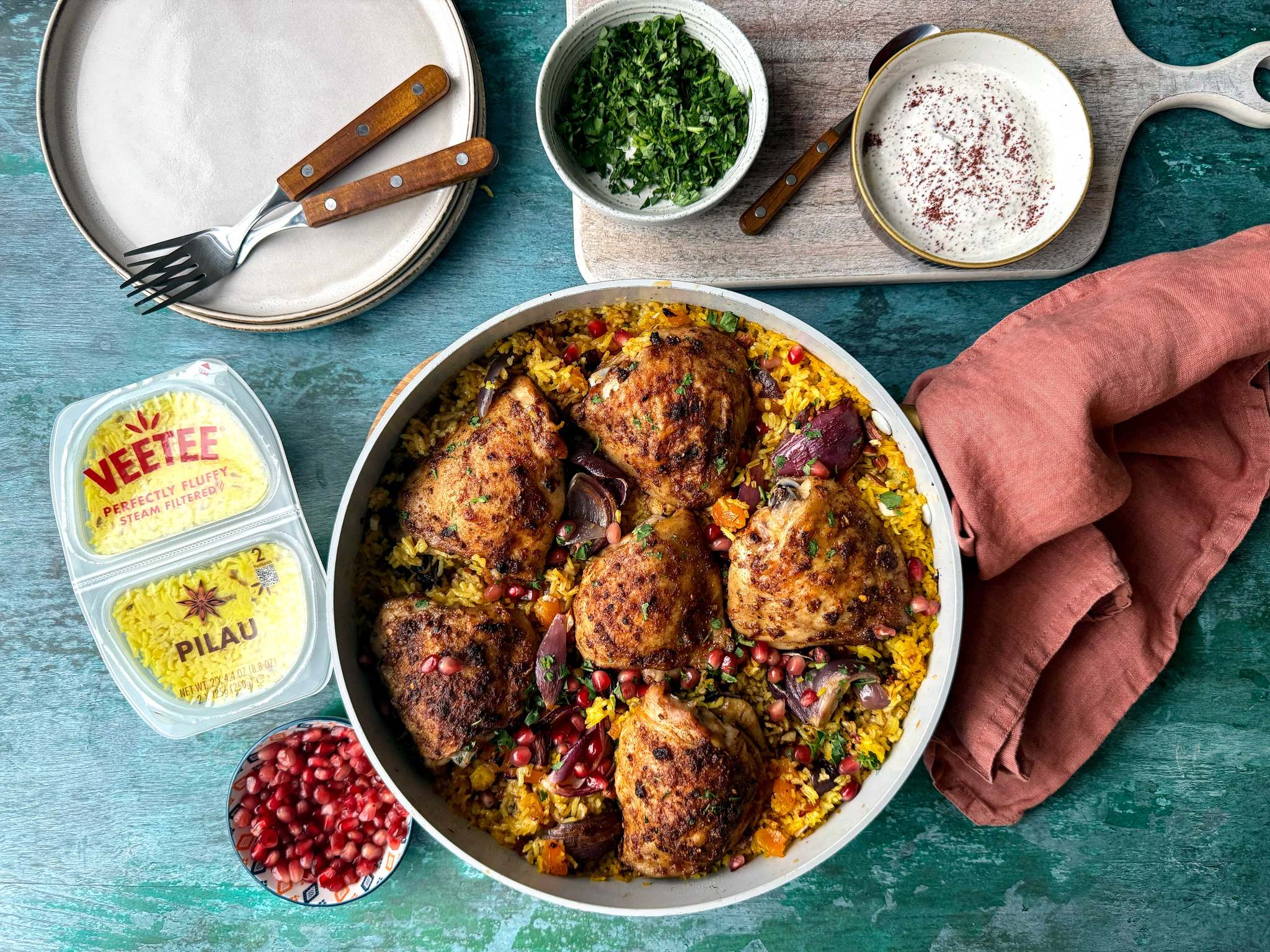 Persian Inspired One Pan Chicken &amp; Veetee Pilau Rice | Veetee Recipes | Veetee